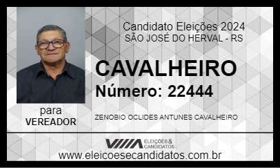 Candidato CAVALHEIRO 2024 - SÃO JOSÉ DO HERVAL - Eleições