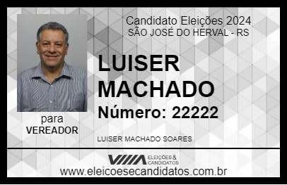 Candidato LUISER MACHADO 2024 - SÃO JOSÉ DO HERVAL - Eleições