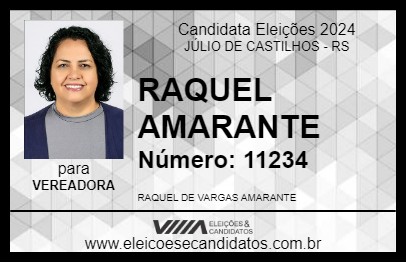 Candidato RAQUEL AMARANTE 2024 - JÚLIO DE CASTILHOS - Eleições