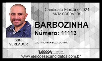 Candidato BARBOZINHA 2024 - ANTA GORDA - Eleições