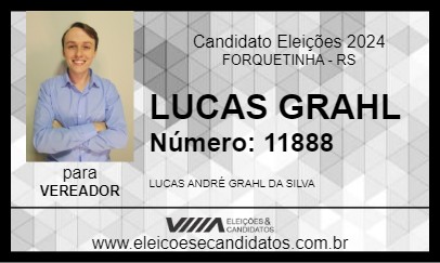 Candidato LUCAS GRAHL 2024 - FORQUETINHA - Eleições