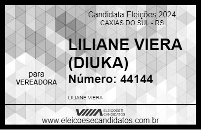 Candidato LILIANE VIERA (DIUKA) 2024 - CAXIAS DO SUL - Eleições