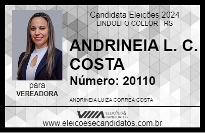 Candidato ANDRINEIA L. C. COSTA 2024 - LINDOLFO COLLOR - Eleições