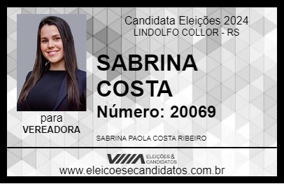 Candidato SABRINA COSTA 2024 - LINDOLFO COLLOR - Eleições