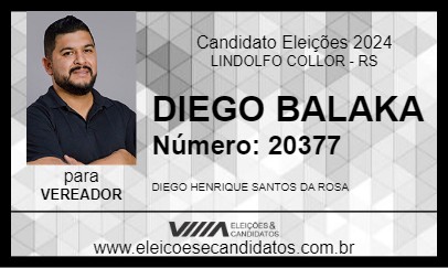 Candidato DIEGO BALAKA 2024 - LINDOLFO COLLOR - Eleições