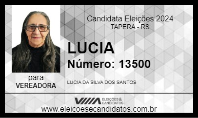 Candidato LUCIA 2024 - TAPERA - Eleições