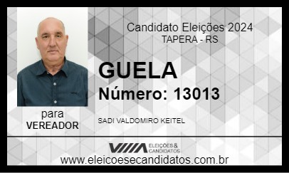 Candidato GUELA 2024 - TAPERA - Eleições