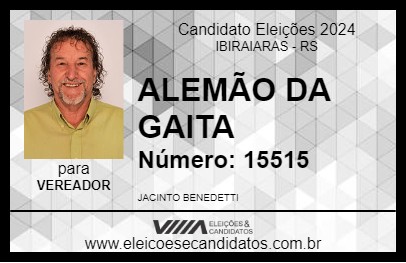 Candidato ALEMÃO DA GAITA 2024 - IBIRAIARAS - Eleições