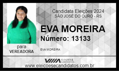 Candidato EVA MOREIRA 2024 - SÃO JOSÉ DO OURO - Eleições