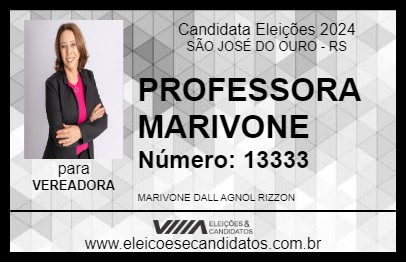 Candidato PROFESSORA MARIVONE 2024 - SÃO JOSÉ DO OURO - Eleições