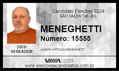 Candidato MENEGHETTI 2024 - SÃO VALENTIM - Eleições