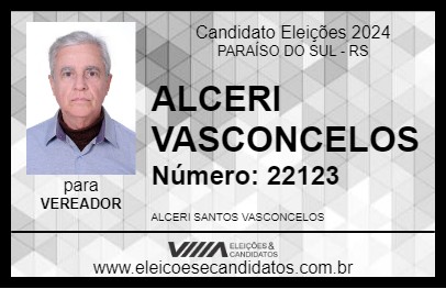 Candidato ALCERI VASCONCELOS 2024 - PARAÍSO DO SUL - Eleições