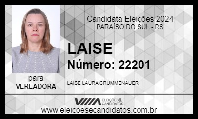 Candidato LAISE 2024 - PARAÍSO DO SUL - Eleições