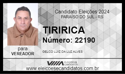 Candidato TIRIRICA 2024 - PARAÍSO DO SUL - Eleições