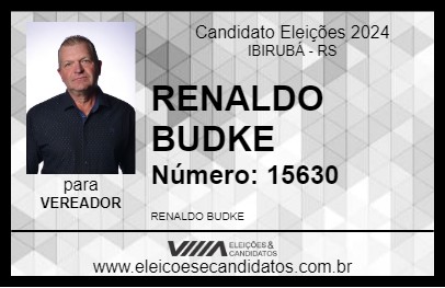 Candidato RENALDO BUDKE 2024 - IBIRUBÁ - Eleições