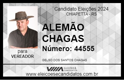 Candidato ALEMÃO CHAGAS 2024 - CHIAPETTA - Eleições