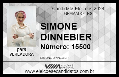 Candidato SIMONE DINNEBIER 2024 - GRAMADO - Eleições