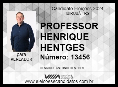 Candidato PROFESSOR HENRIQUE HENTGES 2024 - IBIRUBÁ - Eleições