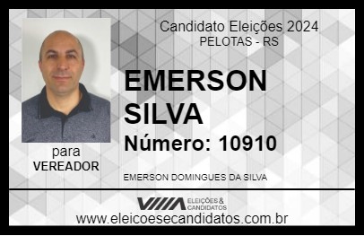 Candidato EMERSON SILVA 2024 - PELOTAS - Eleições