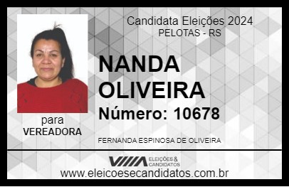 Candidato NANDA OLIVEIRA 2024 - PELOTAS - Eleições