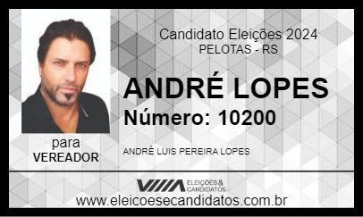 Candidato ANDRÉ LOPES 2024 - PELOTAS - Eleições