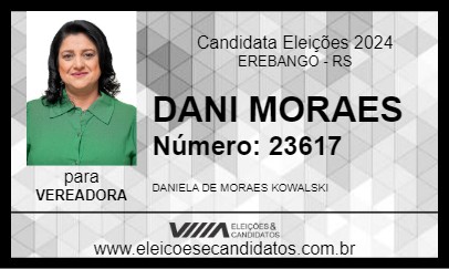 Candidato DANI MORAES 2024 - EREBANGO - Eleições