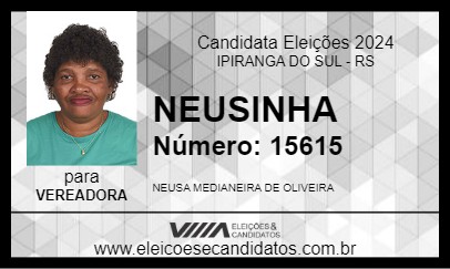 Candidato NEUSINHA 2024 - IPIRANGA DO SUL - Eleições