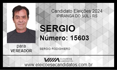 Candidato SERGIO 2024 - IPIRANGA DO SUL - Eleições