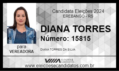 Candidato DIANA TORRES 2024 - EREBANGO - Eleições