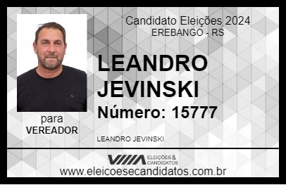 Candidato LEANDRO JEVINSKI 2024 - EREBANGO - Eleições