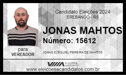 Candidato JONAS MAHTOS 2024 - EREBANGO - Eleições