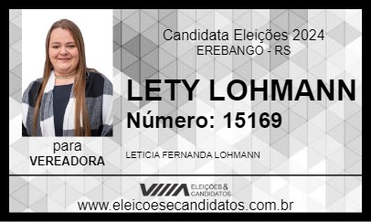 Candidato LETY LOHMANN 2024 - EREBANGO - Eleições