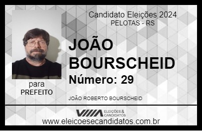 Candidato JOÃO BOURSCHEID 2024 - PELOTAS - Eleições