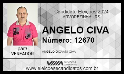 Candidato ANGELO CIVA 2024 - ARVOREZINHA - Eleições