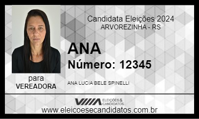 Candidato ANA 2024 - ARVOREZINHA - Eleições