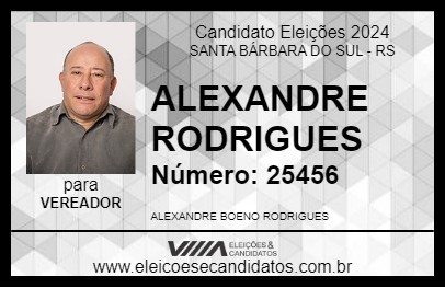 Candidato ALEXANDRE RODRIGUES 2024 - SANTA BÁRBARA DO SUL - Eleições