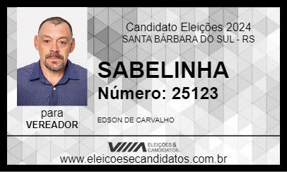 Candidato EDSON SABELINHA 2024 - SANTA BÁRBARA DO SUL - Eleições