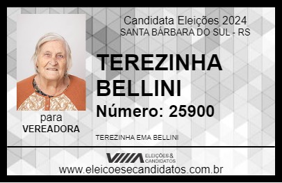 Candidato TEREZINHA BELLINI 2024 - SANTA BÁRBARA DO SUL - Eleições