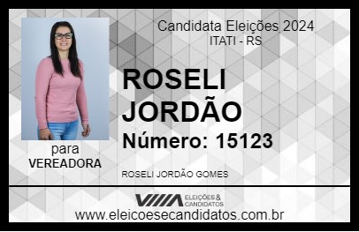 Candidato ROSELI JORDÃO 2024 - ITATI - Eleições