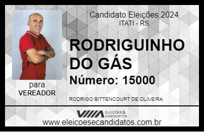 Candidato RODRIGUINHO DO GÁS 2024 - ITATI - Eleições