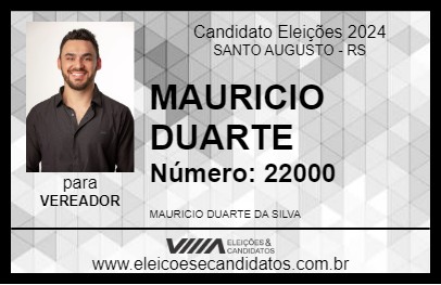 Candidato MAURICIO DUARTE 2024 - SANTO AUGUSTO - Eleições