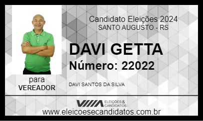 Candidato DAVI GETTA  2024 - SANTO AUGUSTO - Eleições