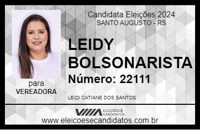 Candidato LEIDY BOLSONARISTA  2024 - SANTO AUGUSTO - Eleições