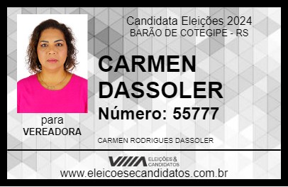 Candidato CARMEN DASSOLER 2024 - BARÃO DE COTEGIPE - Eleições