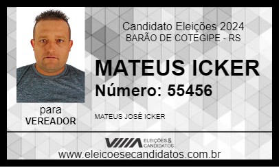 Candidato MATEUS ICKER 2024 - BARÃO DE COTEGIPE - Eleições