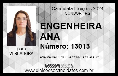 Candidato ENGENHEIRA ANA 2024 - CONDOR - Eleições