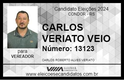 Candidato CARLOS VERIATO VEIO 2024 - CONDOR - Eleições