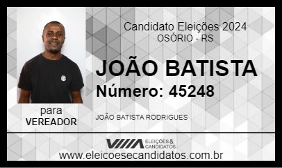 Candidato JOÃO  BATISTA 2024 - OSÓRIO - Eleições