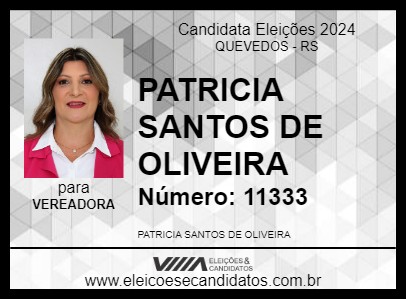 Candidato PATRICIA SANTOS DE OLIVEIRA 2024 - QUEVEDOS - Eleições