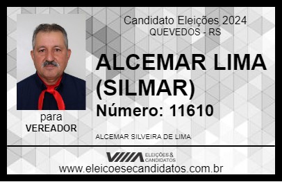 Candidato ALCEMAR LIMA (SILMAR) 2024 - QUEVEDOS - Eleições